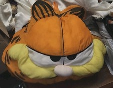 RARE Vintage GARFIELD Pillow 16" Nylon PlushPillow 1990s Garfield Play By Play