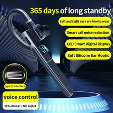 Wireless Bluetooth 5.3 Earpiece Noise Cancelling Trucker Headset Dual Mic Earbud