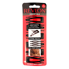 Revlon Double Grip Black Hair Clips, 6 count