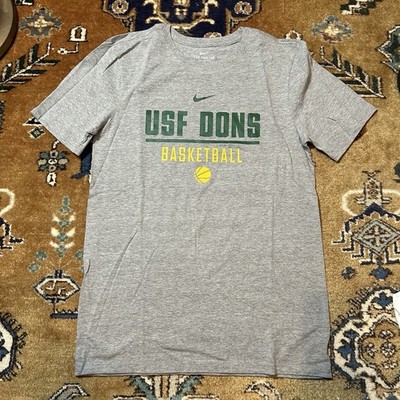 USF Dons Basketball Team Issue T Shirt Gray Sz Small Active San Francisco Nike