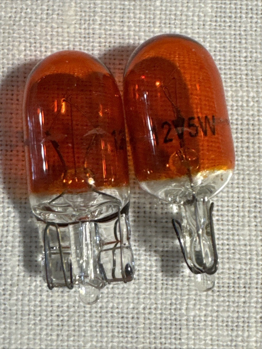 2 Piezas Lámparas Alogena T10 WY5W 12V 5W Ámbar Naranja Zuque Vidrio W2,1x9,5