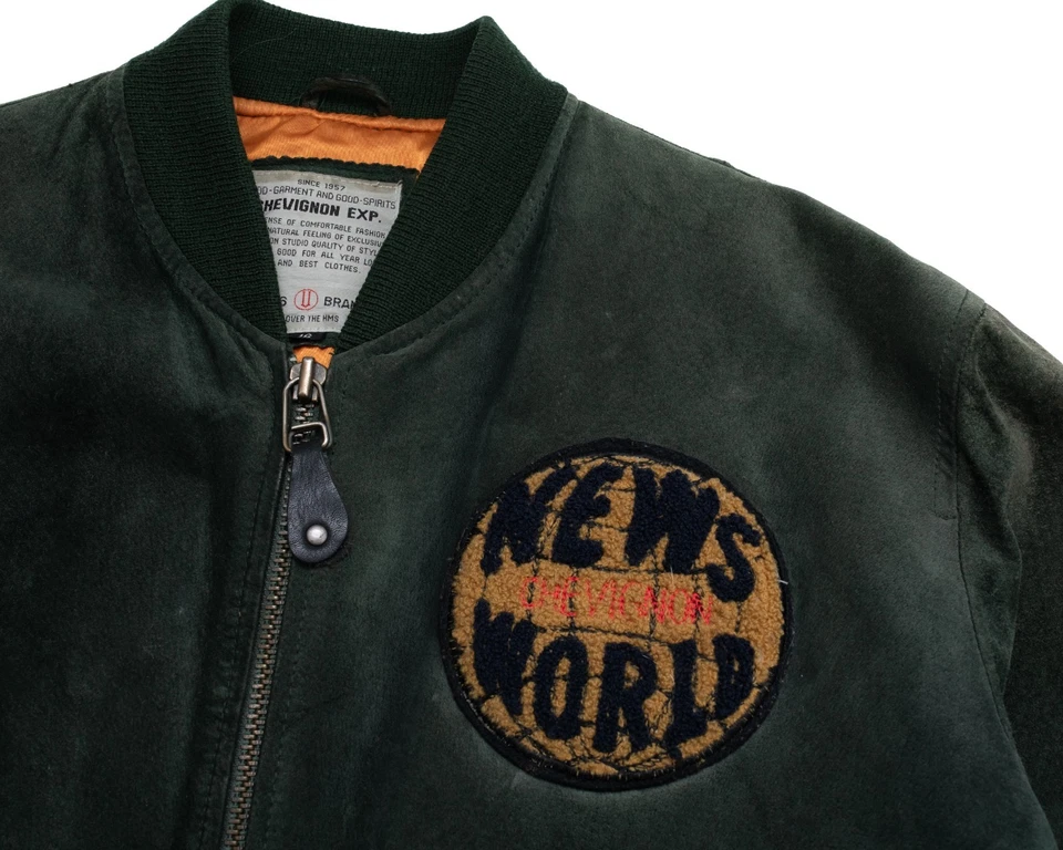 CHEVIGNON Vintage Suede Bomber US Navy Patches - Image 3 of 4