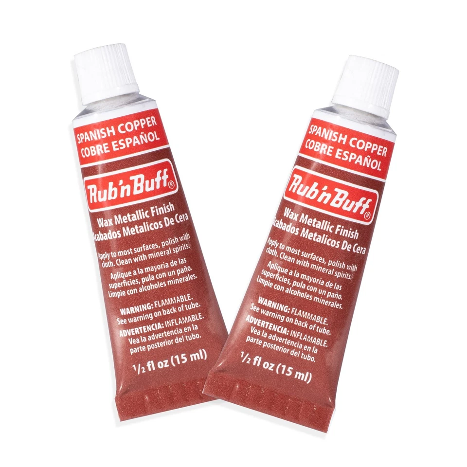 AMACO Rub n Buff Wax Metallic Finish - 2 Rub n Buff Spanish Copper 15ml Tubes...