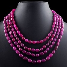 Very Attractive Pink Ruby 4 Strand 780 Cts Necklace Womens Jewelery VK 18 E601