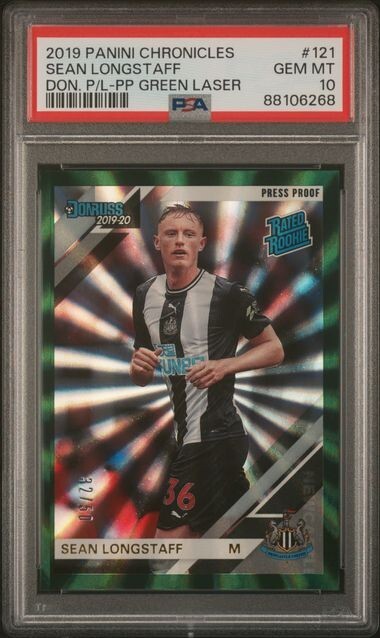 SEAN LONGSTAFF 2019 Panini Chronicles Donruss Rookie GREEN LASER /50 * PSA 10