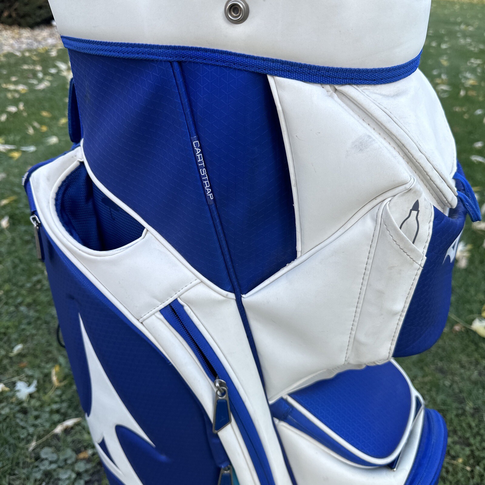 Mizuno Pro Cart Bag W 14 Full Length Individual Dividers Blue White