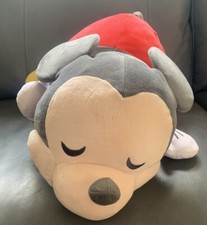 Disney Store MICKEY MOUSE Sleeping PLUSH 23" Soft Pillow LARGE pastel grey