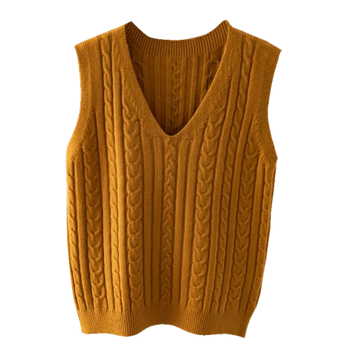 Ladies Knitted Vest V-neck Jumper Sleeveless Waistcoat Gilet Tank Top Sweater - Picture 3 of 21