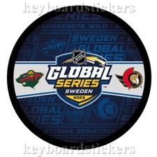 2023 Global Series Sweden Dueling Hockey Puck Minnesota Wild vs Ottawa Senators