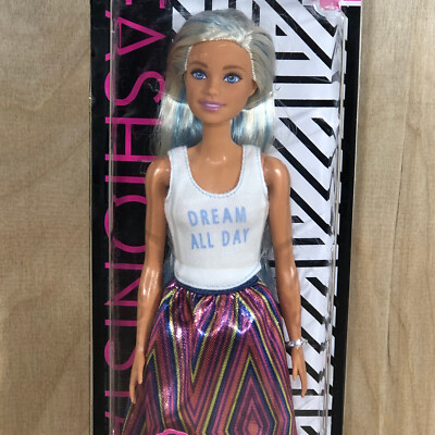 Barbie Fashionistas Doll #120 Long Blue Platinum Blonde Hair Dream All  Day Top