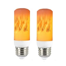 2X Led Flame Effect Light Bulb 3w Flickering Fire Light Bulbs Yellow Flame Bulb