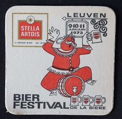 STELLA ARTOIS Festival Leuven Beer Coaster June 1973 Coaster Bierdeckel 12