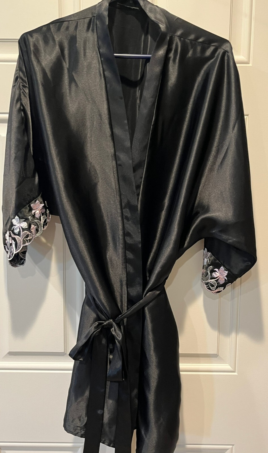 Vtg Unbranded Solid Black Polyester Knee-Length R… - image 1