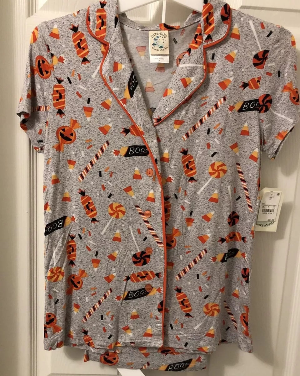 Nite Nite Munki Women s Pajamas 2 Piece Set Halloween NWT Pants