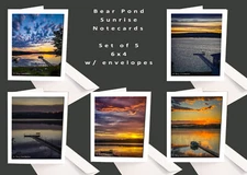 Bear Pond Sunrise #1 Original Photos Boxed Set of 5 4x6 Greeting Note Cards 