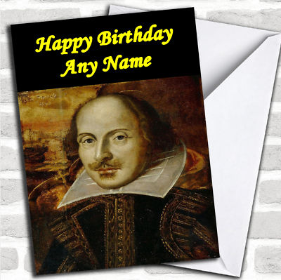 William Shakespeare Birthday Customised Card | eBay