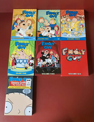 Family Guy Volumes 1-6 DVD Lot + Bonus Movie (Stewie Griffin: The Untold Story)