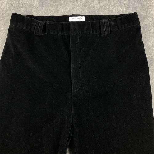 Steve Madden Velvet Pants Large Black Flared High Rise Dress Casual Soft Womens - Picture 5 of 16