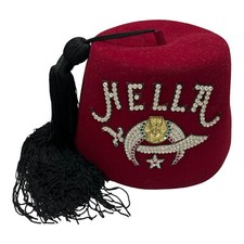 SHRINER'S Fez Hat Cap SZ 7.5 Freemasonry Collectible Memorabilia vintage