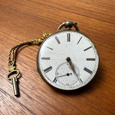 Antique Cylinder 8 Jewels Pocket Watch with Key