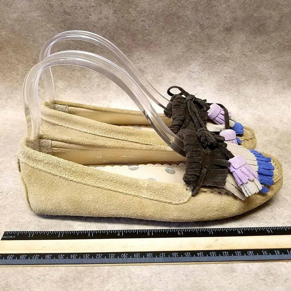 Mocasines Boden para mujer 888024 talla 37 EUR 7 cuero marrón sin cordones con flecos Foto 3 de 4