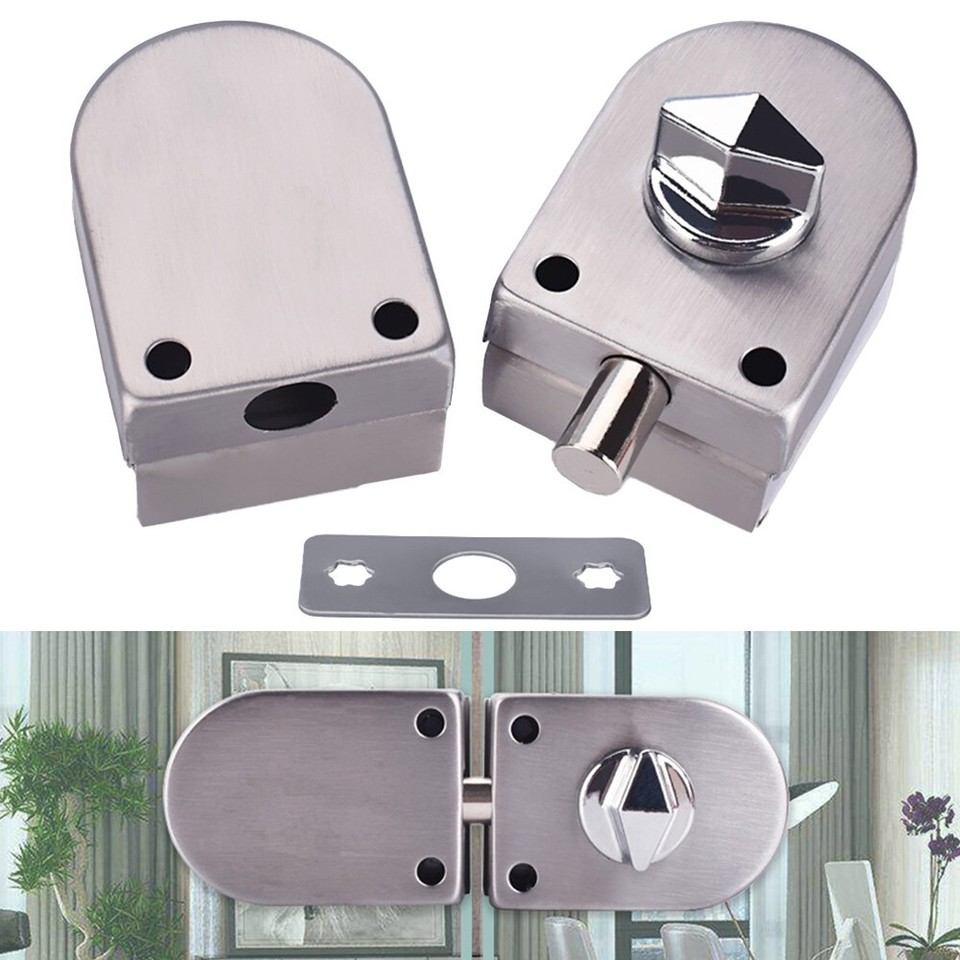 Sleek Silver Tempered Glass Door Lock Suitable for 10 12MM Glass
