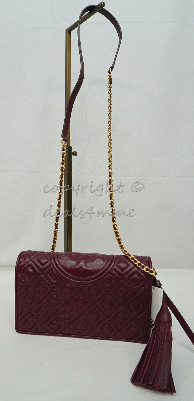 Borsa a tracolla Tory Burch Fleming nuova con etichette WOC portafoglio frizione in chiaro e mela rossa