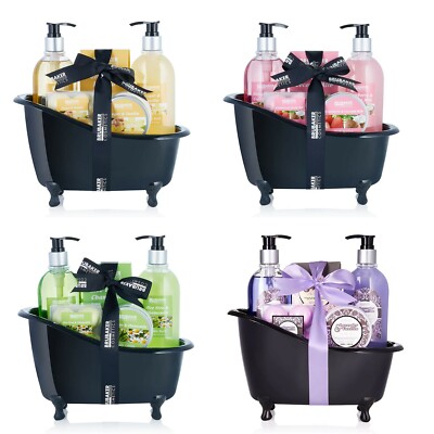 Badeset Beauty Set Geschenkset Pflegeset in Badewanne Schwarz für Damen Frauen