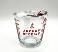 Vintage Anchor Hocking 8 oz. / 1 Cup/250ml Measuring Cup W/J-Handle~Made in USA~