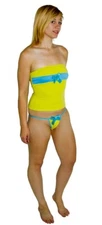 Espiral Two Piece Set - Tube Top and Thong - Style #262 - Medium - Green/Blue