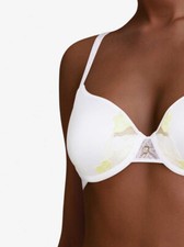 Soutien-gorge Chantelle Montaigne - Taille 95D (80D EU), Blanc Et Jaune, Avec Armatures - Neuf Avec étiquettes