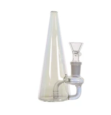 6.5" Holographic Prism Color Changing Glass Volcano Cone Water Pipe Bong 14mm
