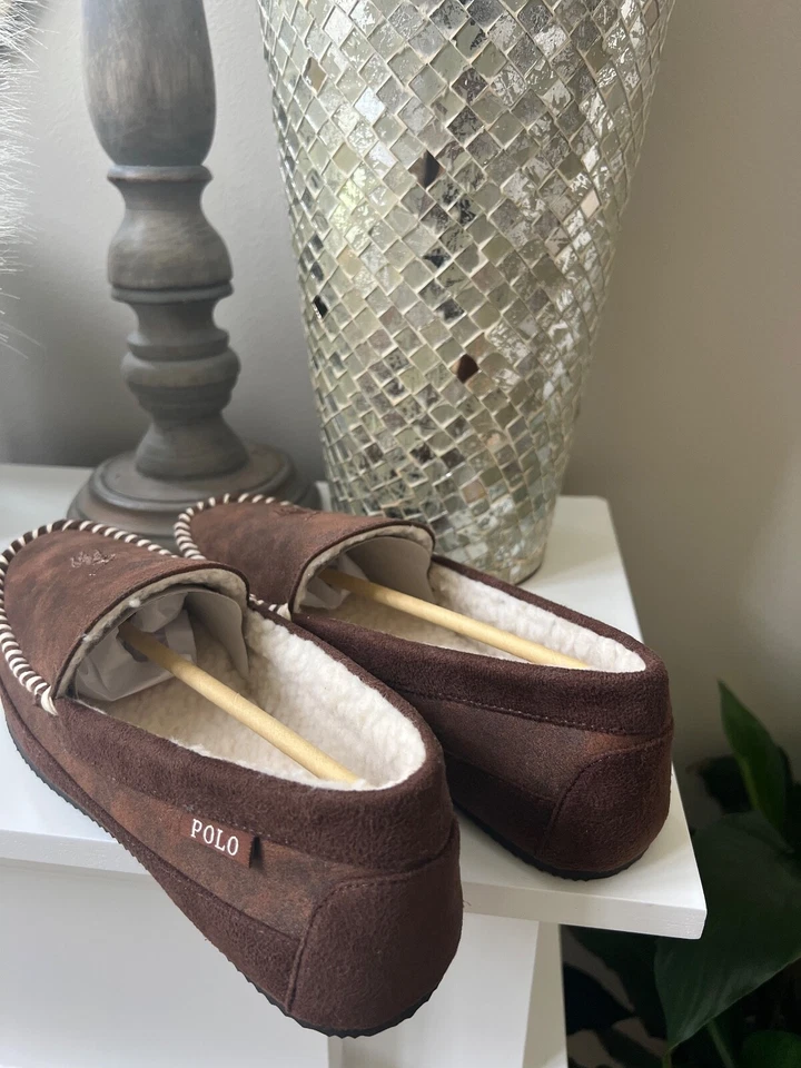 Zapatillas mocasín de espuma viscoelástica marrón talla 9 M Polo Ralph Lauren Cali II para hombre nuevas en caja Foto 2 de 4