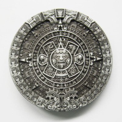 AZTEC Gürtelschnalle Buckle massiv Wechselschnalle Kalender Mexico Native Indian