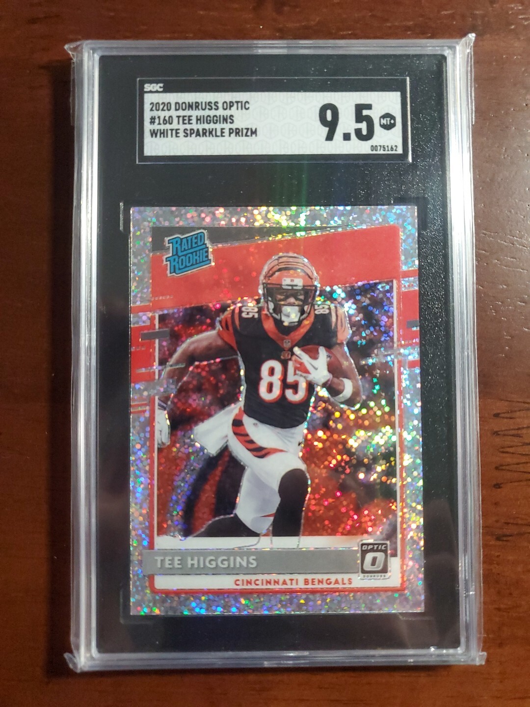 2020 Panini Donruss Optic Tee Higgins White Sparkle SGC 9.5 Bengals RC #160