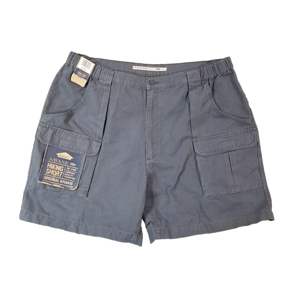 Savane Cargo Hiking shorts mens 42x7 grey cotton comfort waist outdoor  retro NEW - Main Image