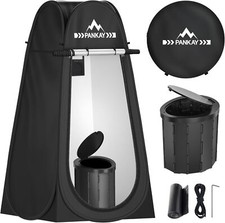 PANKAY Portable Toilet with Pop up Privacy Tent, X Large Camping Toilet Portable