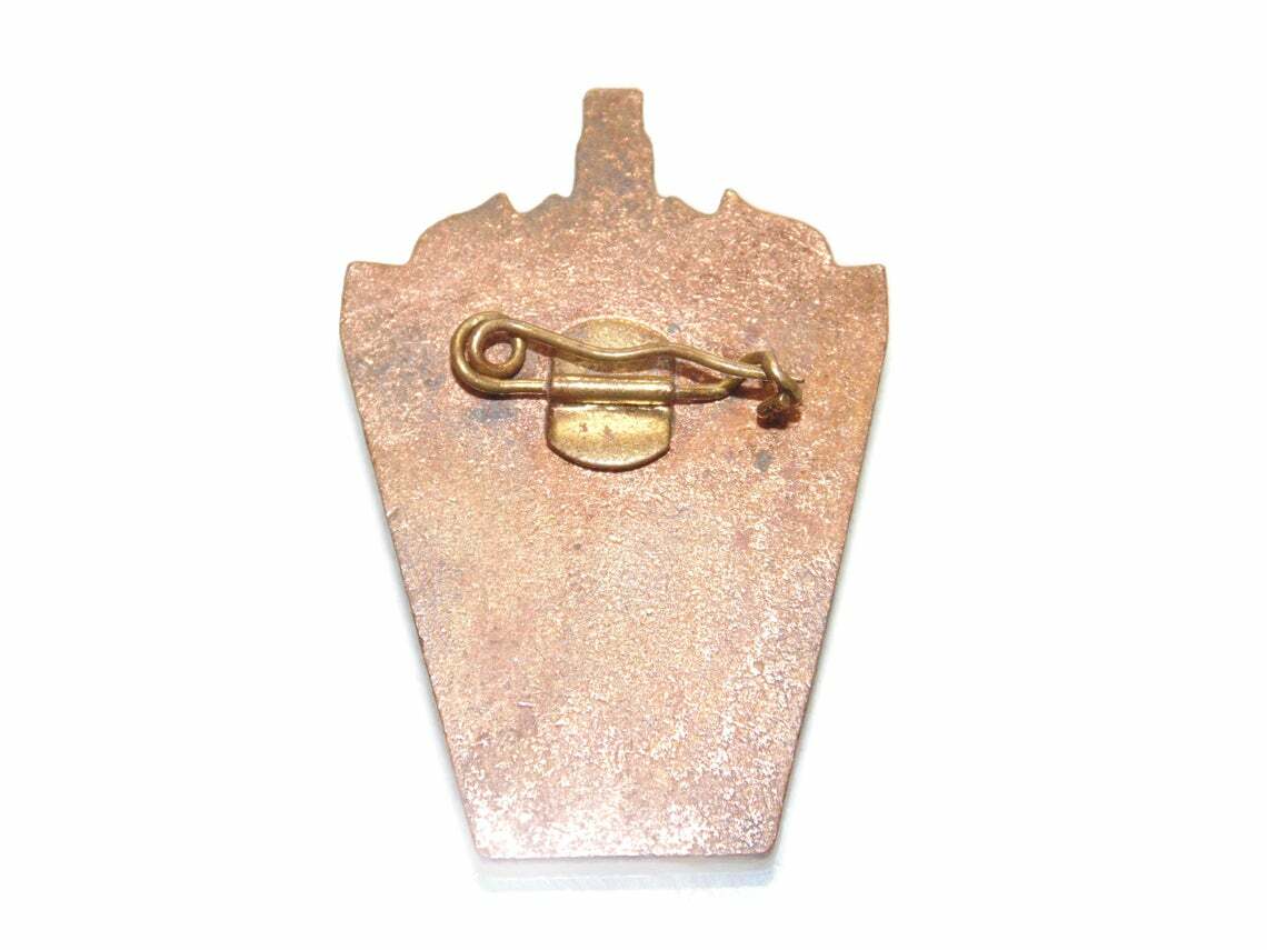 RARE Vintage Buchenwald 1958 Nazi Concentration Camp Germany Liberation Badge View 2