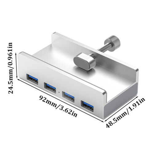 Divisor de concentrador USB 3.0 4 puertos de alta velocidad para PC Mac computadora portátil abrazadera de escritorio - Imagen 3 de 24