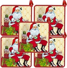 Christmas Santa Potholders 5 Pack Perfect for The holidays
