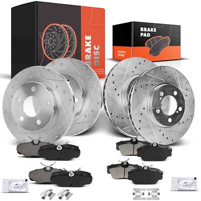Drilled Brake Rotors & Ceramic Brake Pads for Ford Taurus Lincoln Front ...