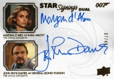 James Bond Villains Henchmen: SS2-DD D'Abo & Rhys-Davies Dual Autograph Card /49