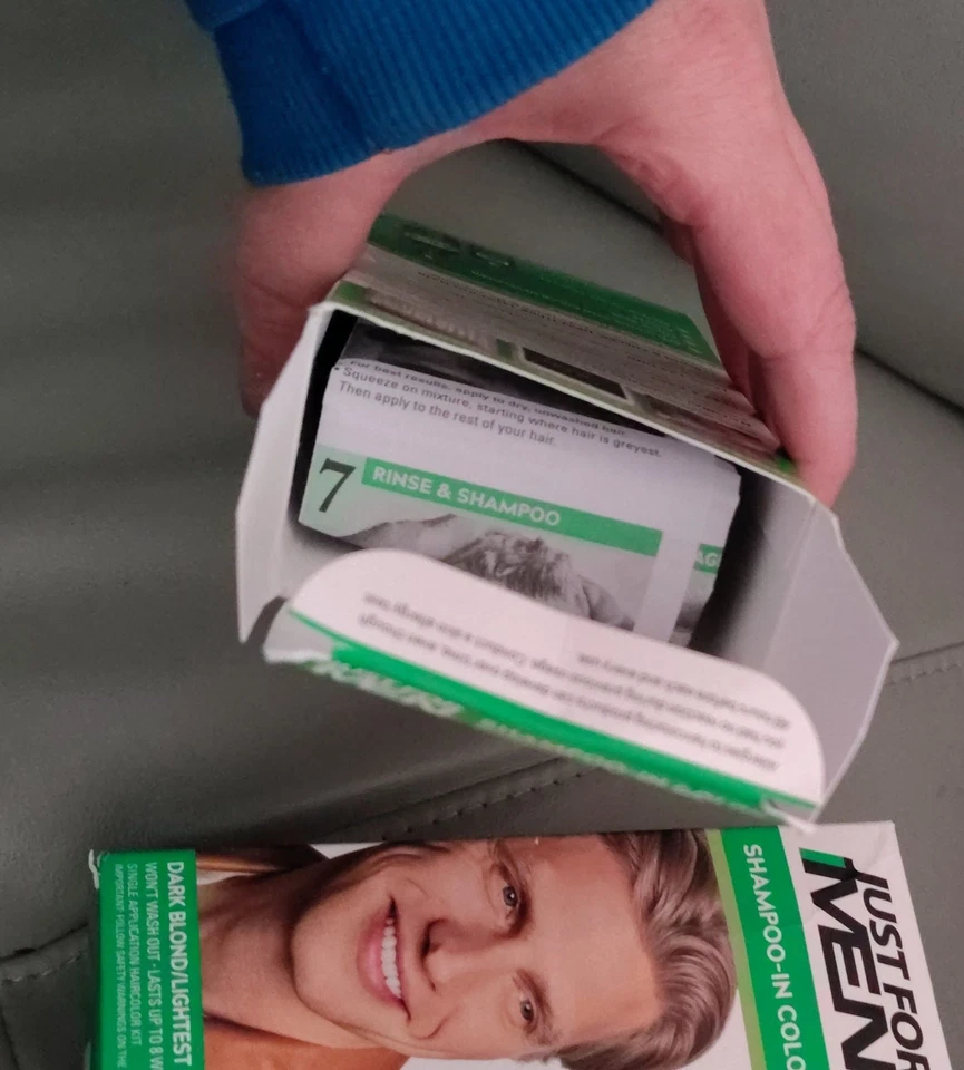 Только для мужчин 2 упаковки темно блондинка/светло-коричневый новый в коробке поврежденная коробка цвет волос - Изображение 4 из 4