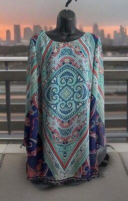 Women s Sequin Hearts Dress Flare Sleeves Short Sleeved Size L Crochet Back Vint