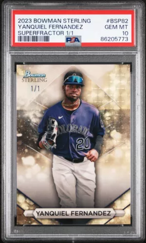 2023 Bowman Sterling Yanquiel Fernandez Colorado Rockies Superfractor 1/1 PSA 10
