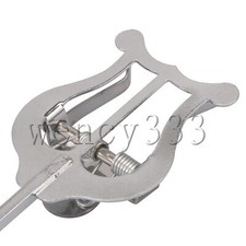 Metal Plated Clarinet Marching Lyre Sheet Clip Holder 3.25cm Clamp Dia Pack of 3