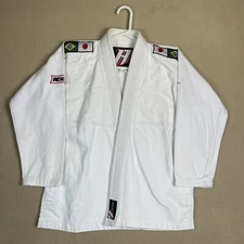 Revgear Gi Top Unisex A1 White Brasil Japanese Flag JiuJitsu Adult