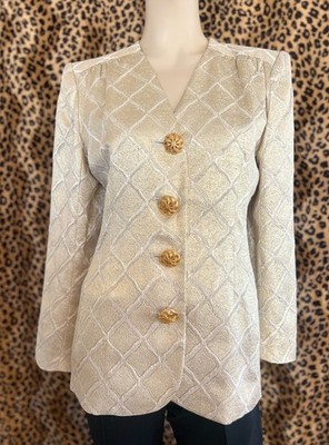 RARE YSL gold blazer Jacket 1990 Vintage Gold Lamé Blazer Yves Saint Laurent