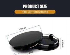 Car Wheel Center Hub Cover, 60MM/2.36In Outer Diameter and 4 PCS Silver