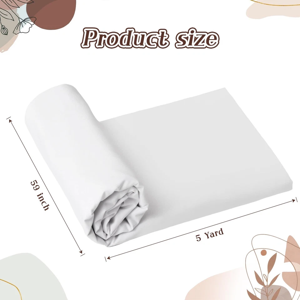 58" 100% Algodón Tela Blanco Acolchado Costura Hágalo Usted Mismo Patio Suave Duradero 5 Yardas Foto 2 de 4